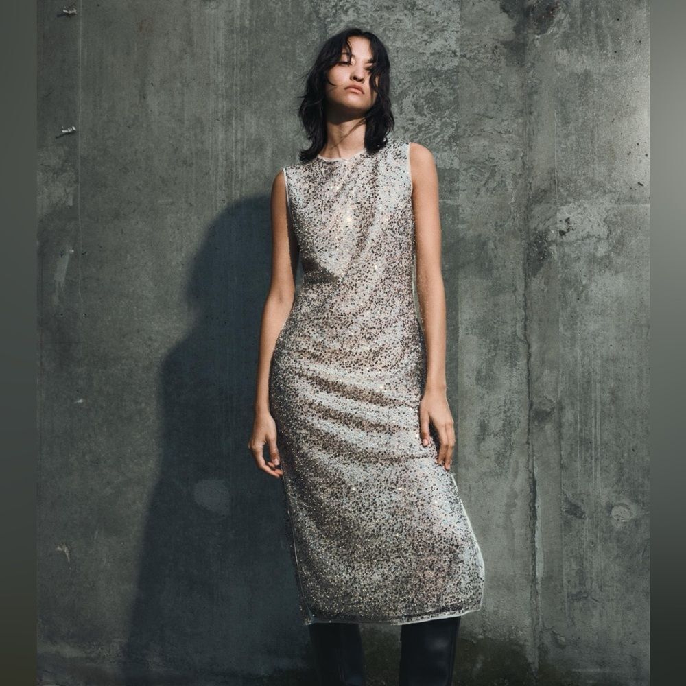 Zara sequin midi dress